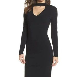 Eliza J Black Sweater Dress with Choker Neckline Size Small